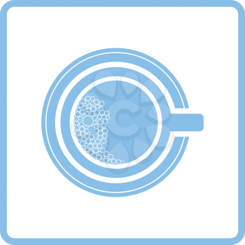 Coffee cup icon. Blue frame design. Vector illustration.