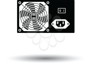 Power unit icon. Black background with white. Vector illustration.