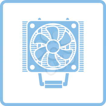 CPU Fan icon. Blue frame design. Vector illustration.