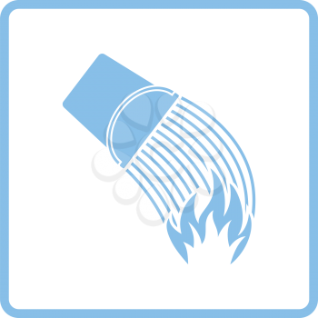 Fire bucket icon. Blue frame design. Vector illustration.