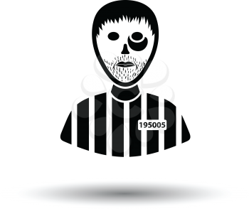 Prisoner icon. White background with shadow design. Vector illustration.