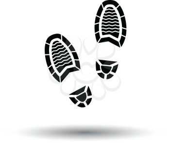 Man footprint icon. White background with shadow design. Vector illustration.
