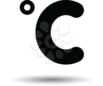Celsius degree icon. White background with shadow design. Vector illustration.