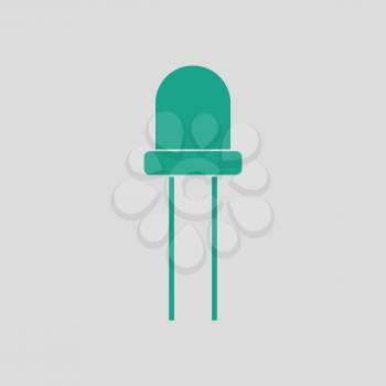 Light-emitting diode icon. Gray background with green. Vector illustration.