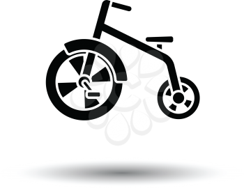 Baby trike ico. White background with shadow design. Vector illustration.