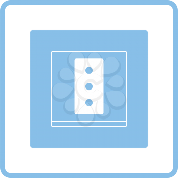 Italy electrical socket icon. Blue frame design. Vector illustration.