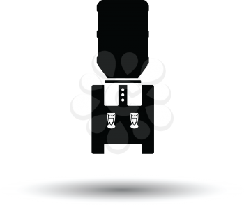 Office water cooler icon. White background with shadow design. Vector illustration.