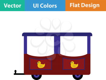 Wagon of children train icon. Flat design. Vector illustration.