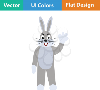 Hare puppet doll icon. Flat design. Vector illustration.