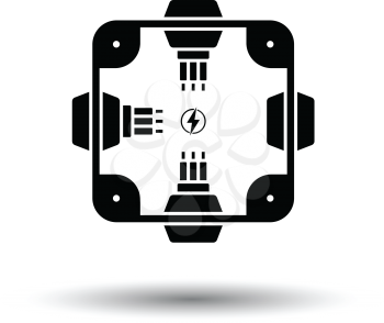 Electrical  junction box icon. White background with shadow design. Vector illustration.