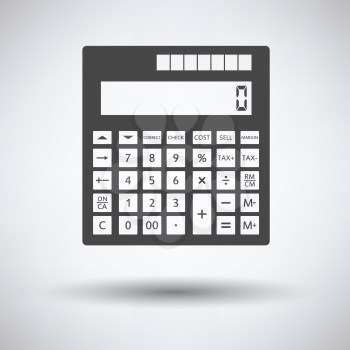 Statistical calculator icon on gray background, round shadow. Vector illustration.