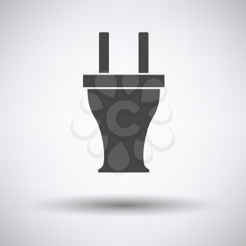 Electrical plug icon on gray background, round shadow. Vector illustration.