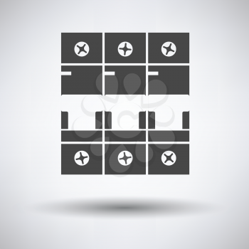 Circuit breaker icon on gray background, round shadow. Vector illustration.
