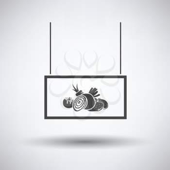 Vegetables market department icon on gray background, round shadow. Vector illustration.