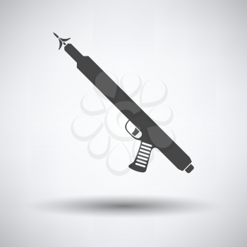 Icon of Fishing  speargun  on gray background, round shadow. Vector illustration.