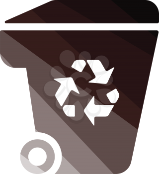Garbage container recycle sign icon. Flat color design. Vector illustration.