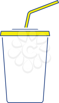 Cinema soda drink icon. Thin line design. Vector illustration.