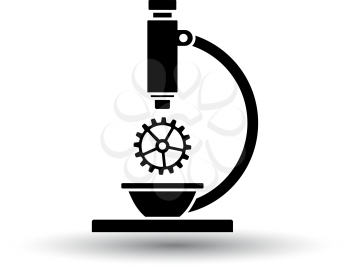Research Icon. Black on White Background With Shadow. Vector Illustration.