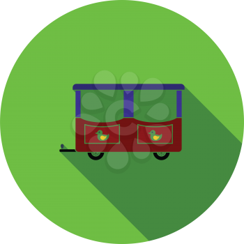 Wagon of children train icon. Flat color design. Vector illustration.