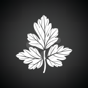 Parsley icon. Black background with white. Vector illustration.