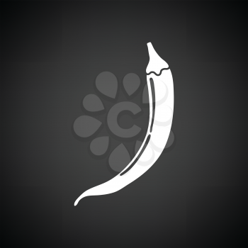 Chili pepper  icon. Black background with white. Vector illustration.