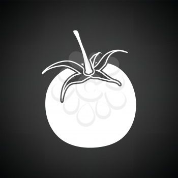 Tomatoes icon. Black background with white. Vector illustration.