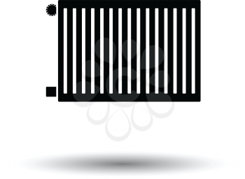 Icon of Radiator. White background with shadow design. Vector illustration.