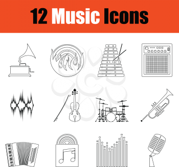Set of musical icons.. Thin Line design. Vector illustration.