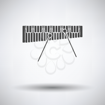 Xylophone icon on gray background, round shadow. Vector illustration.