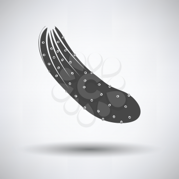 Cucumber icon on gray background, round shadow. Vector illustration.