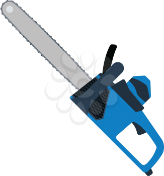 Chain saw icon. Flat color design. Vector illustration.