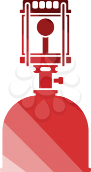 Camping gas burner lamp icon. Flat color design. Vector illustration.