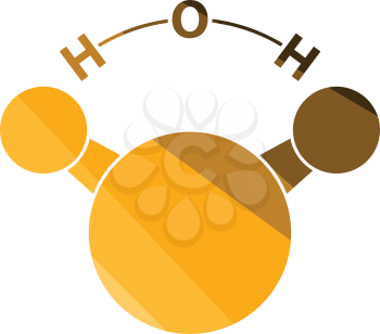 Icon of chemical molecule water. Flat color design. Vector illustration.