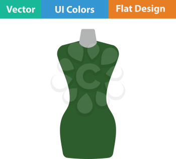 Tailor mannequin icon. Flat color design. Vector illustration.