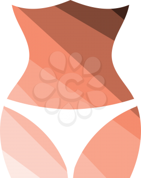 Slim waist icon. Flat color design. Vector illustration.