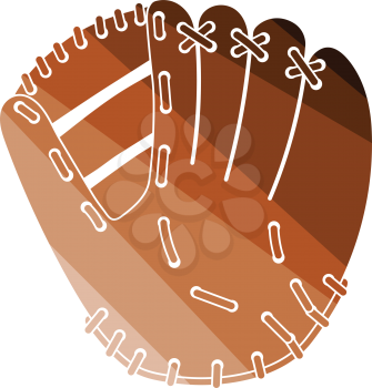 Baseball glove icon. Flat color design. Vector illustration.