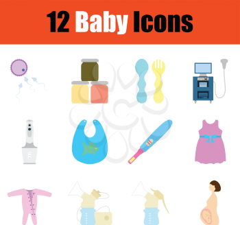 Baby icon set. Color  design. Vector illustration.