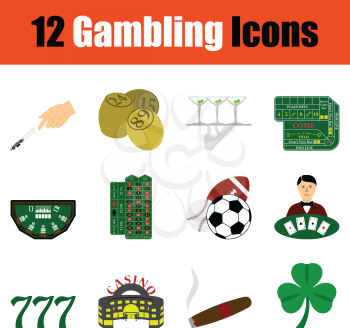 Gambling icon set. Color  design. Vector illustration.