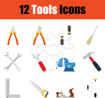 Tools icon set. Color  design. Vector illustration.