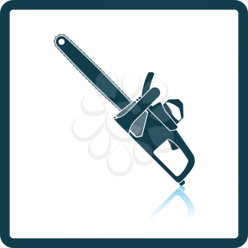 Chain saw icon. Shadow reflection design. Vector illustration.