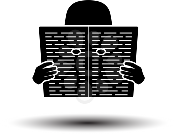 Newspaper Hole Icon. Black on White Background With Shadow. Vector Illustration.