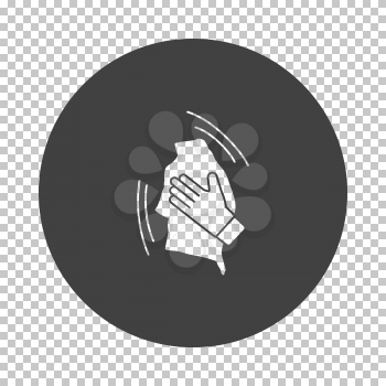 Wet Cleaning Icon. Subtract Stencil Design on Tranparency Grid. Vector Illustration.
