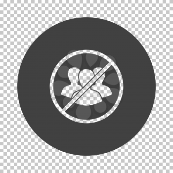 No Meeting Icon. Subtract Stencil Design on Tranparency Grid. Vector Illustration.