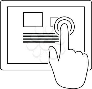 Tablet icon. Thin line design. Vector illustration.