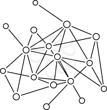 Connection net icon. Thin line design. Vector illustration.