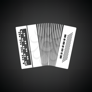 Accordion icon. Black background with white. Vector illustration.
