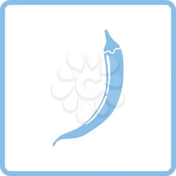 Chili pepper  icon. Blue frame design. Vector illustration.