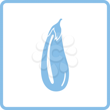 Eggplant  icon. Blue frame design. Vector illustration.