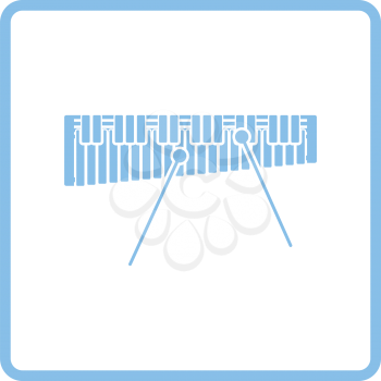 Xylophone icon. Blue frame design. Vector illustration.