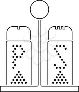 Pepper and salt icon. Thin line design. Vector illustration.